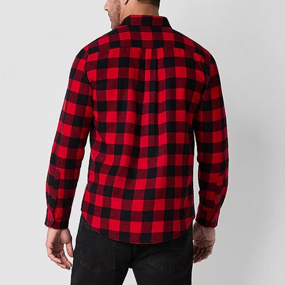 St. John's Bay Mens Long Sleeve Classic Fit Flannel Shirt Size L - Picture 2 of 4